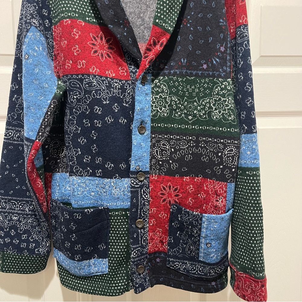 Levi's Mens XL Colorful Patchwork Cardigan - Picture 3 of 11